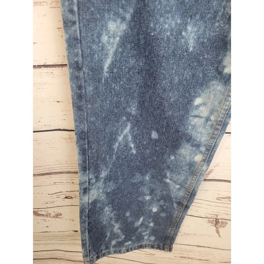 Open Trails Mens‎ 36x30 Distressed Bleach Splatter Denim Jeans Blue Workwear